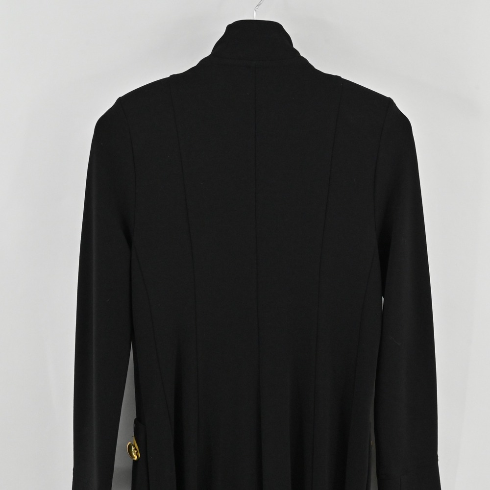 Vintage Military Maxi Coat Womens Size S Black Gold Button Dark Academia Wool - Picture 10 of 11